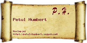 Petul Humbert névjegykártya